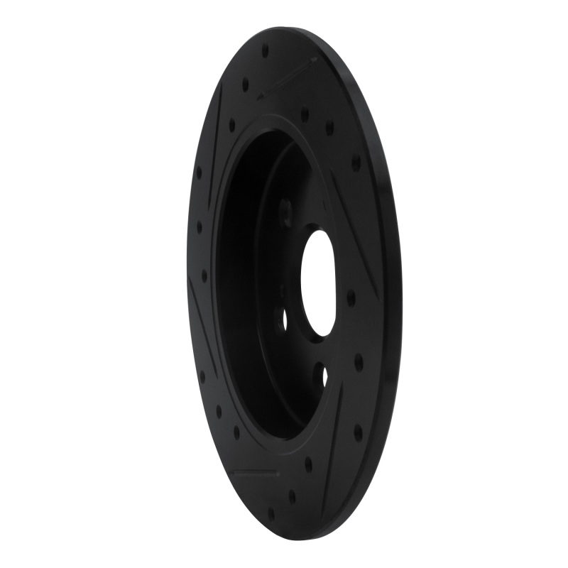 Lexus CT200H Brake Rotor (1) - Rear Right - R1 Concepts - Drilled & Slotted - Black - `09-`24